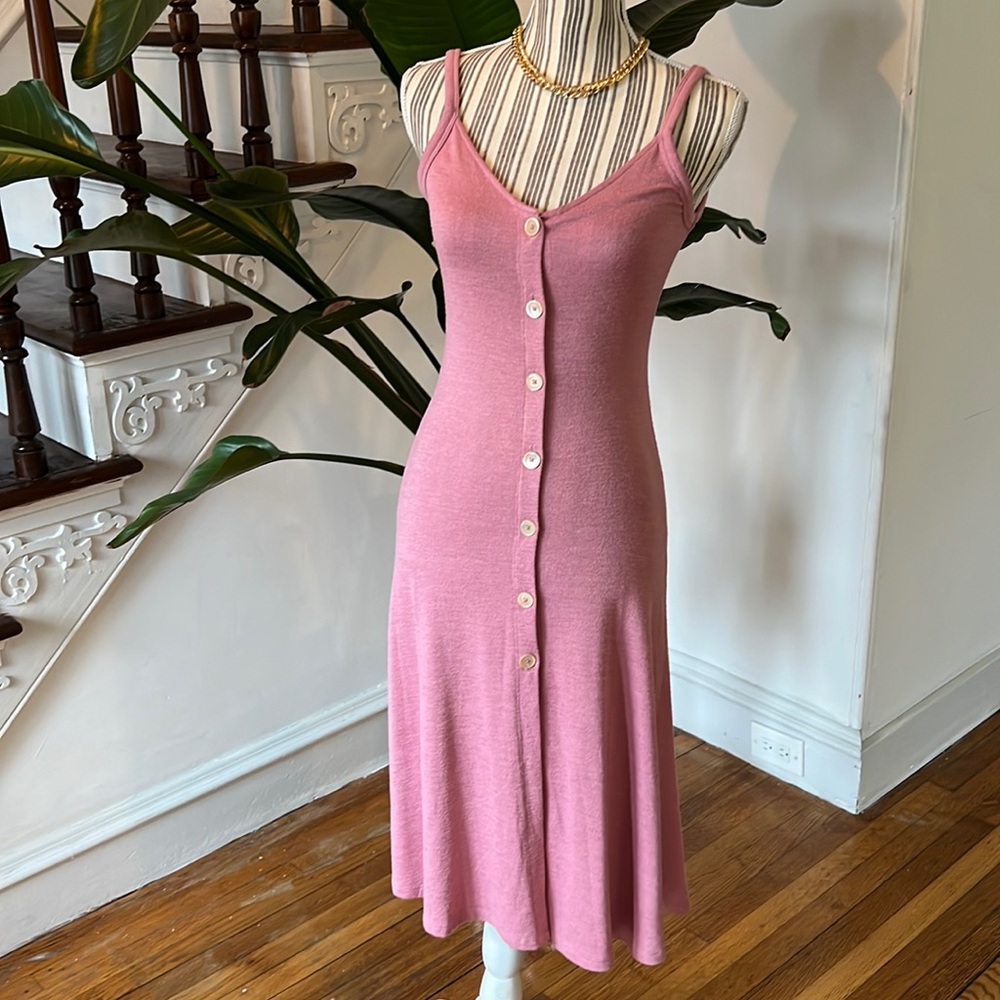 Aritzia rose midi sundress with pear buttons